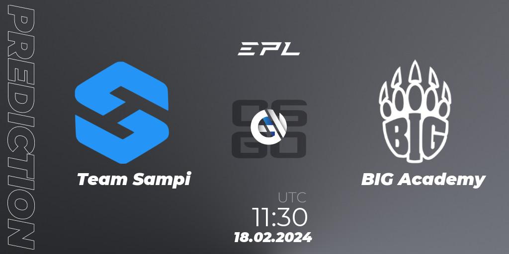 Team Sampi contre BIG Academy : prédiction de match. 18.02.24. CS2 (CS:GO), European Pro League Season 15: Division 2