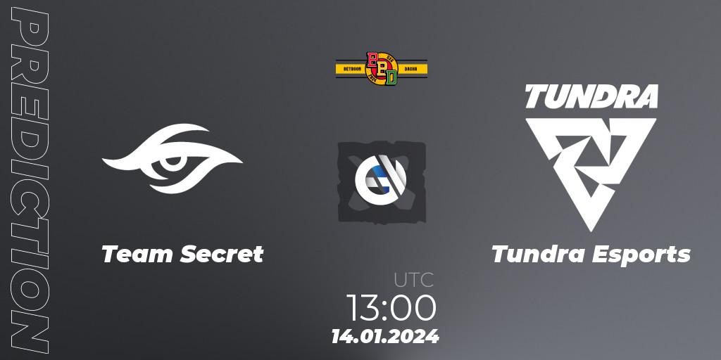 Team Secret contre Tundra Esports : prédiction de match. 14.01.24. Dota 2, BetBoom Dacha Dubai 2024: WEU Closed Qualifier