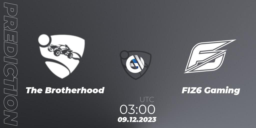 The Brotherhood contre FIZ6 Gaming : prédiction de match. 09.12.2023 at 03:00. Rocket League, The Gauntlet Season 5 - Final