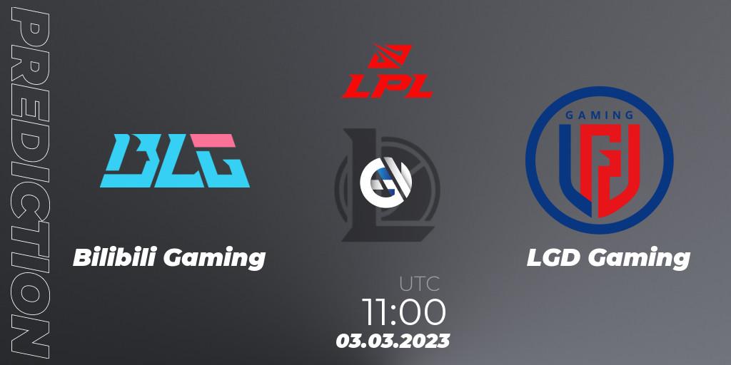 Bilibili Gaming contre LGD Gaming : prédiction de match. 03.03.23. LoL, LPL Spring 2023 - Group Stage