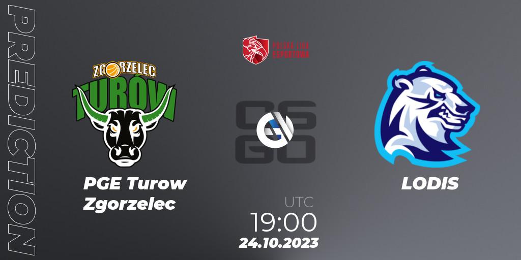 PGE Turow Zgorzelec contre LODIS : prédiction de match. 24.10.2023 at 19:00. Counter-Strike (CS2), Polska Liga Esportowa 2023: Split #3