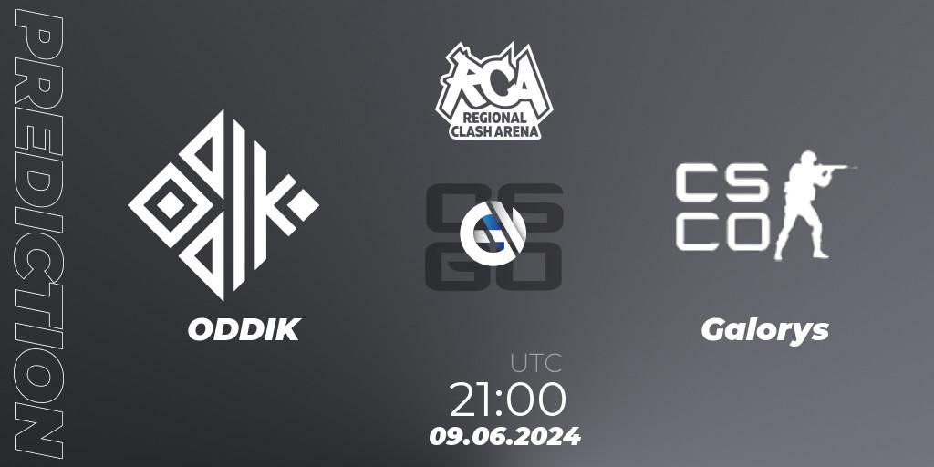 ODDIK contre Galorys : prédiction de match. 09.06.2024 at 21:00. Counter-Strike (CS2), Regional Clash Arena South America