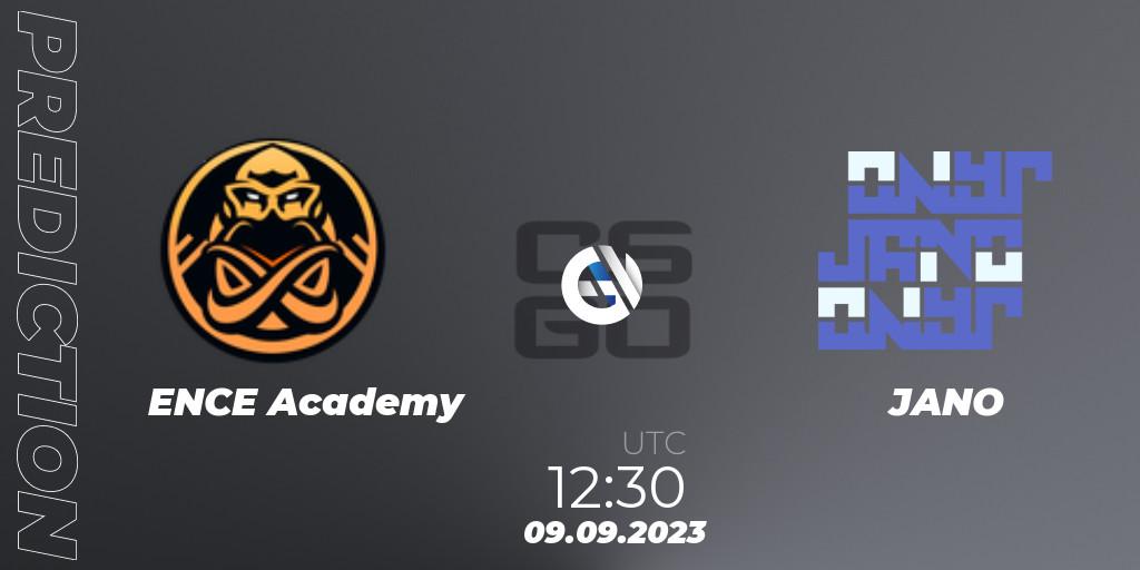 ENCE Academy contre JANO : prédiction de match. 09.09.2023 at 12:45. Counter-Strike (CS2), Pelaajat Series: Fall 2023
