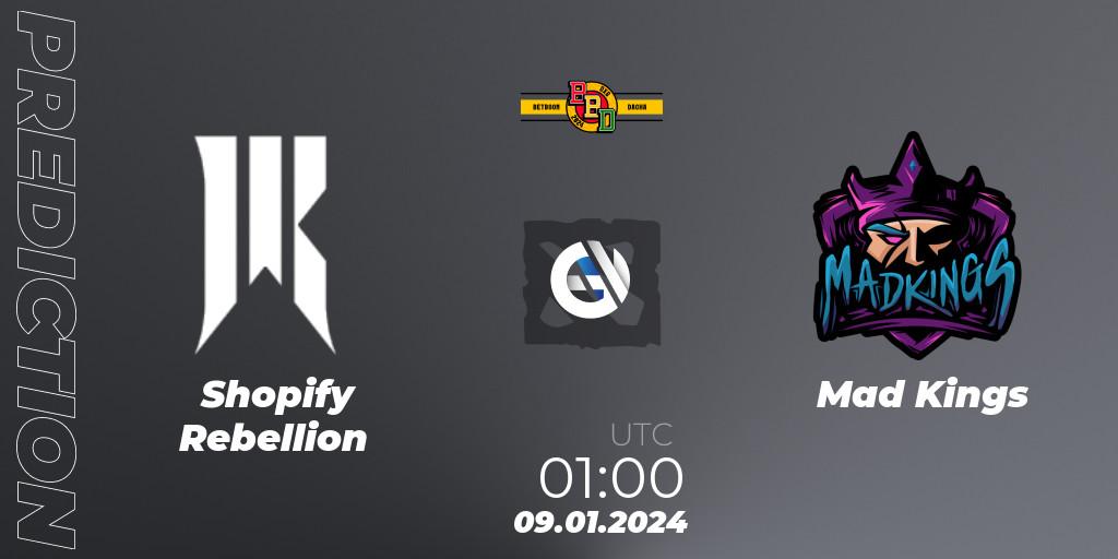 Shopify Rebellion contre Mad Kings : prédiction de match. 09.01.24. Dota 2, BetBoom Dacha Dubai 2024: NA and SA Closed Qualifier