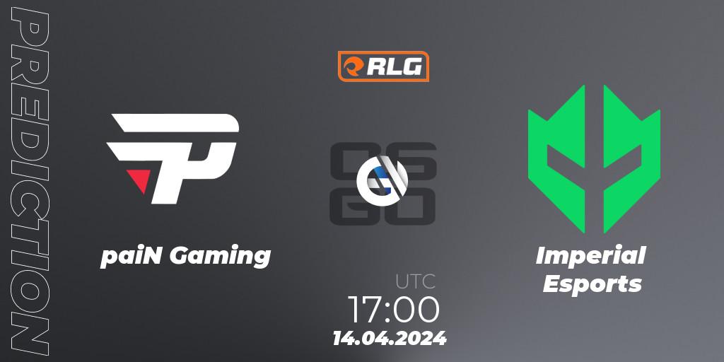 paiN Gaming contre Imperial Esports : prédiction de match. 14.04.2024 at 17:00. Counter-Strike (CS2), RES Latin American Series #3