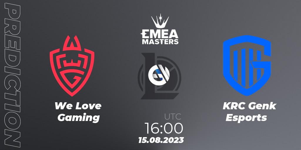 We Love Gaming contre KRC Genk Esports : prédiction de match. 15.08.23. LoL, EMEA Masters Summer 2023