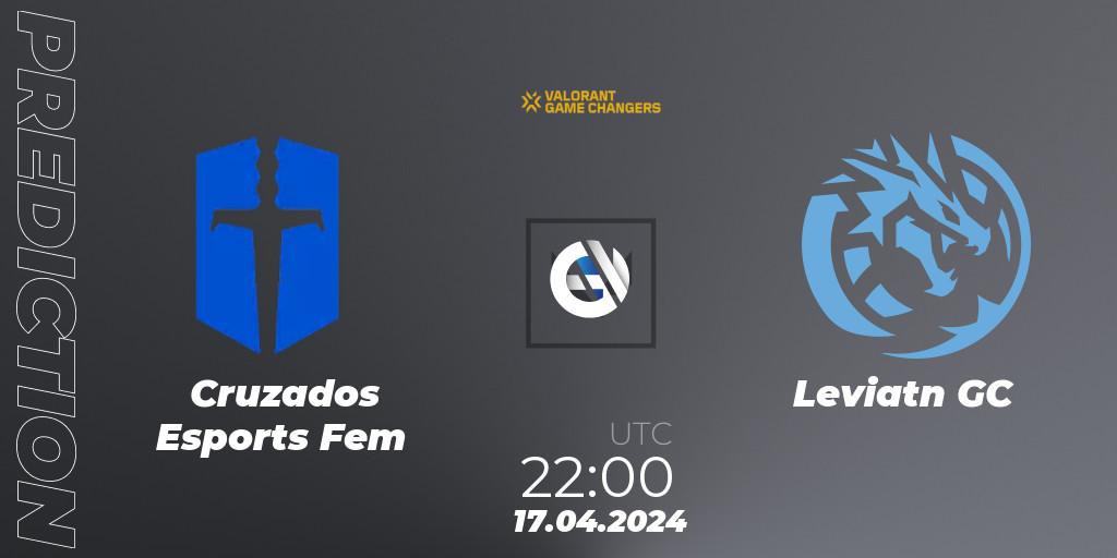  Cruzados Esports Fem contre Leviatán GC : prédiction de match. 17.04.2024 at 22:00. VALORANT, VCT 2024: Game Changers LAS - Opening