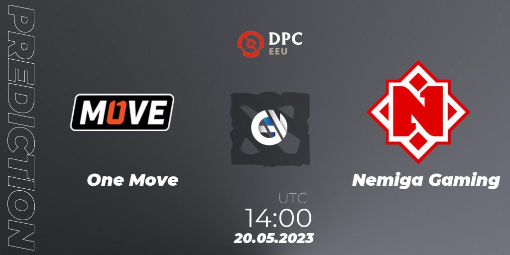 One Move contre Nemiga Gaming : prédiction de match. 20.05.2023 at 14:01. Dota 2, DPC 2023 Tour 3: EEU Division I (Upper)