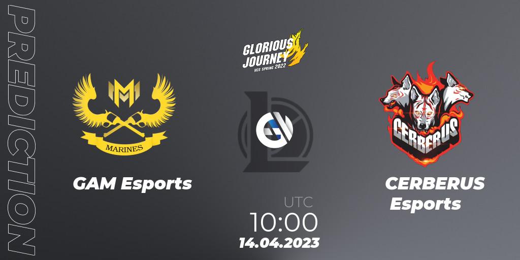 GAM Esports contre CERBERUS Esports : prédiction de match. 14.04.2023 at 10:00. LoL, VCS Spring 2023 - Playoffs