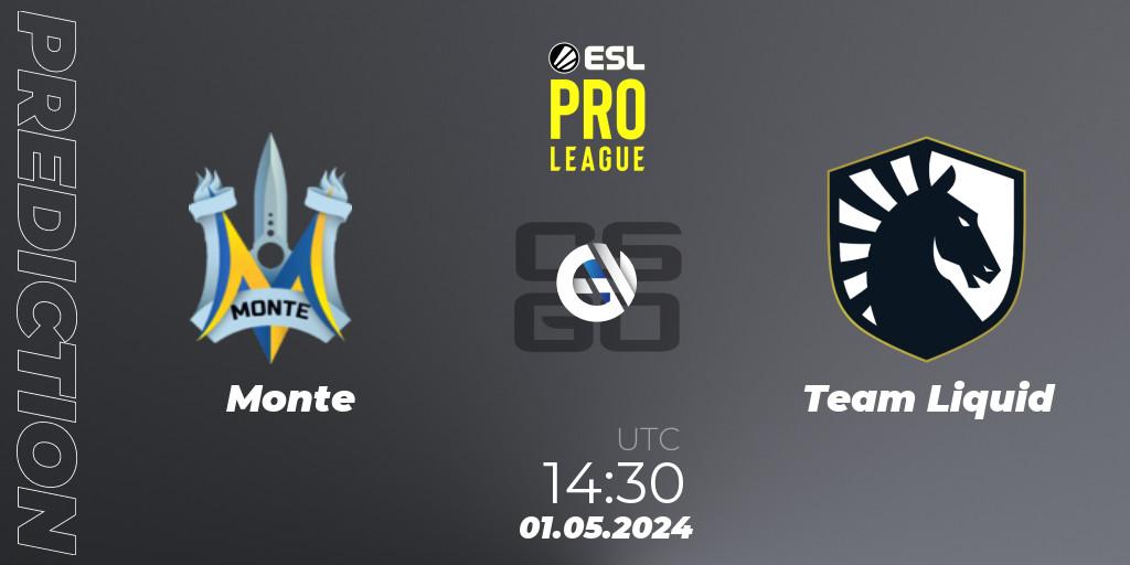 Monte contre Team Liquid : prédiction de match. 01.05.24. CS2 (CS:GO), ESL Pro League Season 19