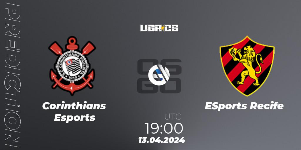 Corinthians Esports contre ESports Recife : prédiction de match. 13.04.24. CS2 (CS:GO), LIGA CS: Summer 2024