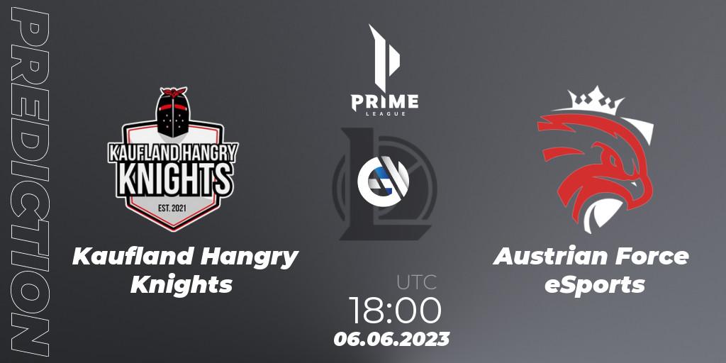 Kaufland Hangry Knights contre Austrian Force eSports : prédiction de match. 06.06.2023 at 18:00. LoL, Prime League 2nd Division Summer 2023