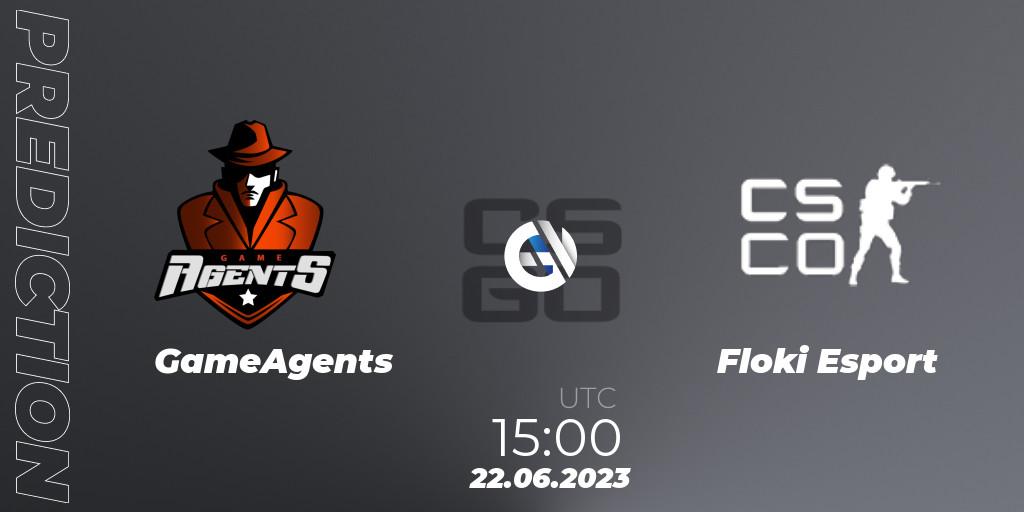 GameAgents contre Floki Esport : prédiction de match. 22.06.2023 at 15:00. Counter-Strike (CS2), Preasy Summer Cup 2023