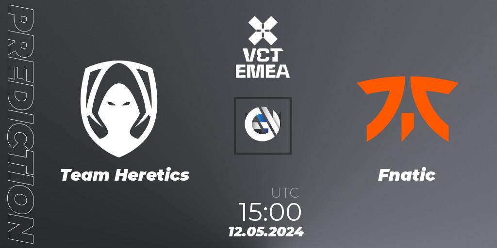 Team Heretics contre Fnatic : prédiction de match. 12.05.2024 at 15:00. VALORANT, VCT 2024: EMEA Stage 1