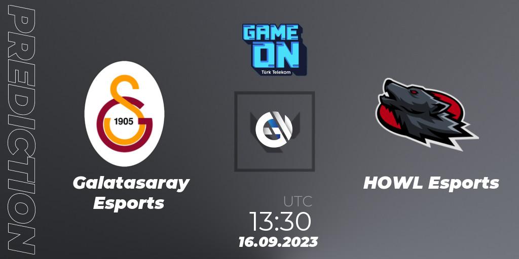 Galatasaray Esports contre HOWL Esports : prédiction de match. 16.09.2023 at 13:30. VALORANT, GAMEON VALORANT Tournament