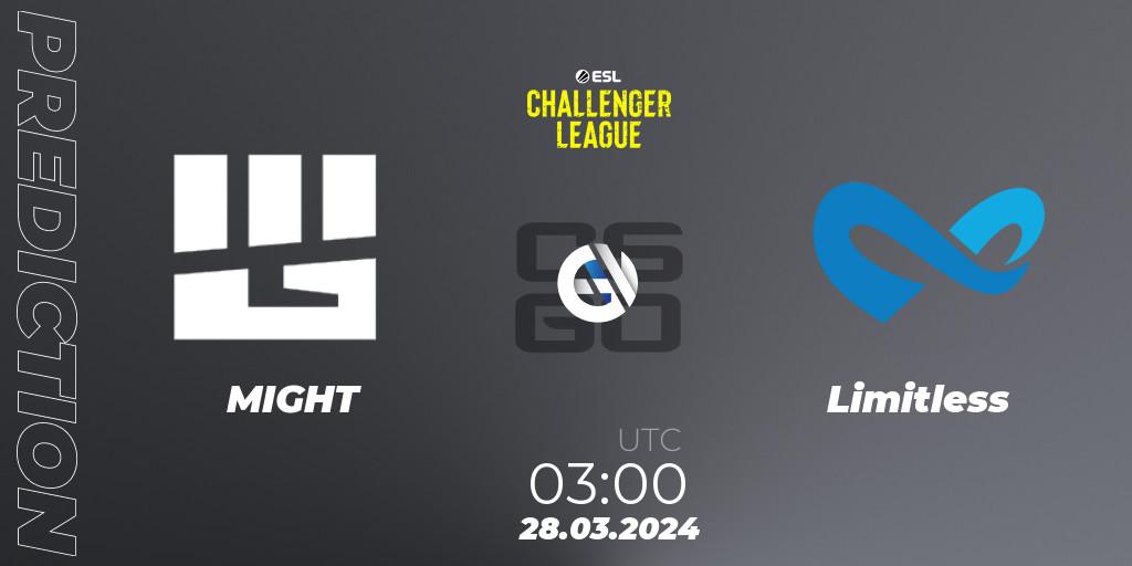 MIGHT contre Limitless : prédiction de match. 28.03.24. CS2 (CS:GO), ESL Challenger League Season 47: North America