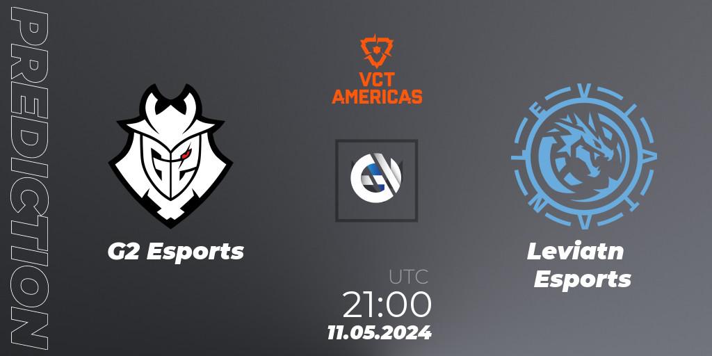 G2 Esports contre Leviatán Esports : prédiction de match. 11.05.2024 at 21:00. VALORANT, VCT 2024: Americas League - Stage 1