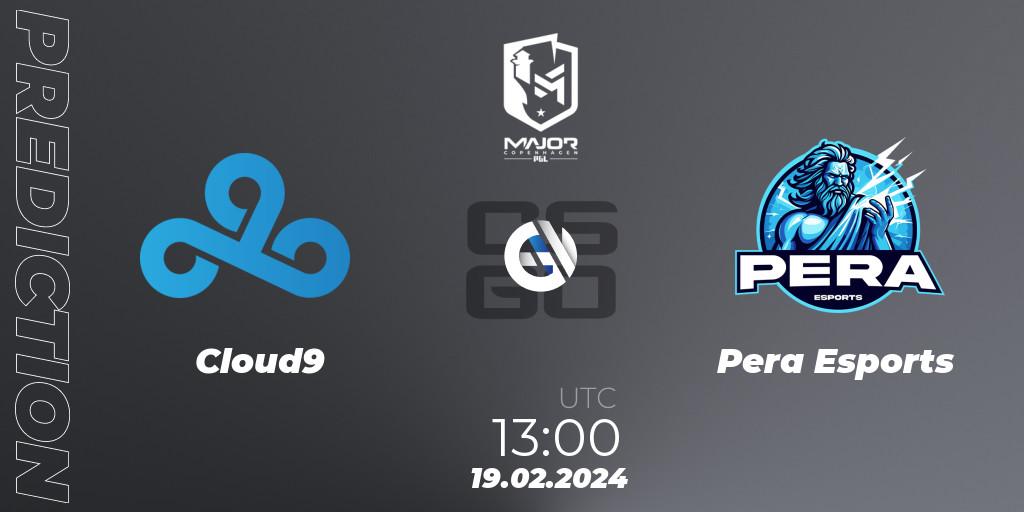 Cloud9 contre Pera Esports : prédiction de match. 19.02.2024 at 13:25. Counter-Strike (CS2), PGL CS2 Major Copenhagen 2024: European RMR B