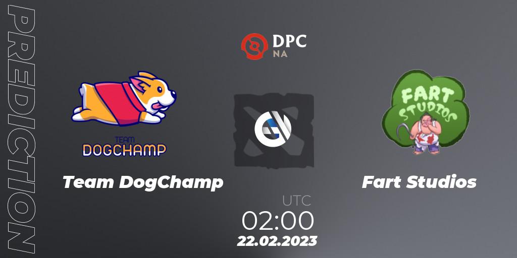 Team DogChamp contre Fart Studios : prédiction de match. 22.02.2023 at 01:55. Dota 2, DPC 2022/2023 Winter Tour 1: NA Division II (Lower)