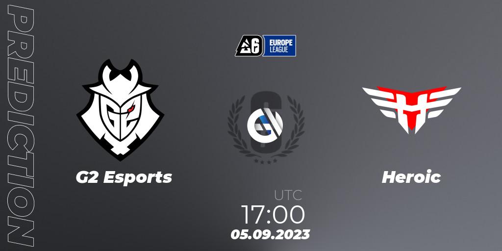 G2 Esports contre Heroic : prédiction de match. 05.09.2023 at 17:00. Rainbow Six, Europe League 2023 - Stage 2