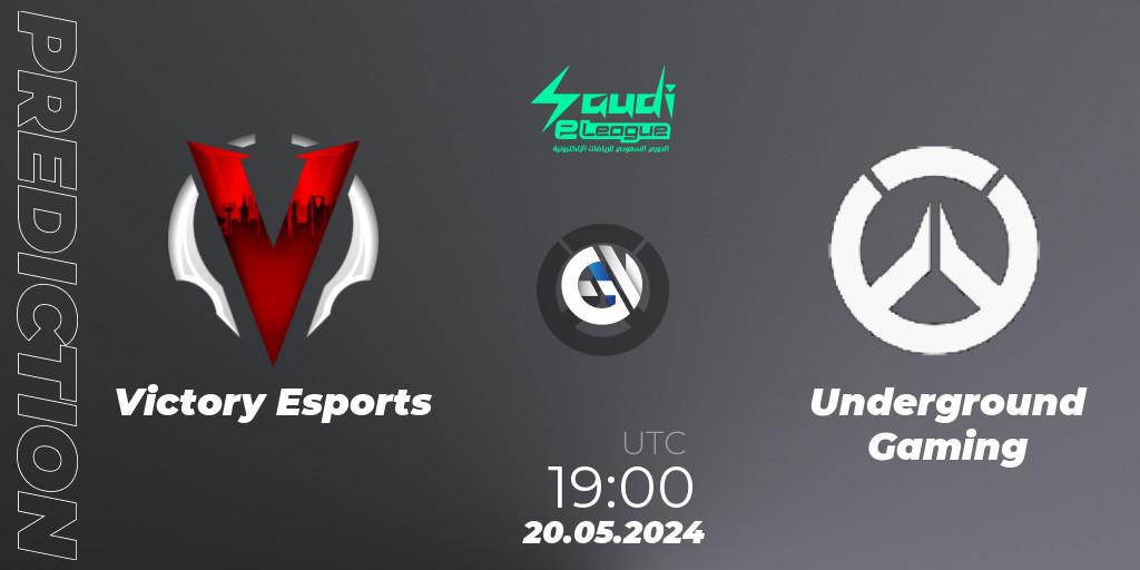 Victory Esports contre Underground Gaming : prédiction de match. 20.05.2024 at 19:00. Overwatch, Saudi eLeague 2024 - Major 2 Phase 1