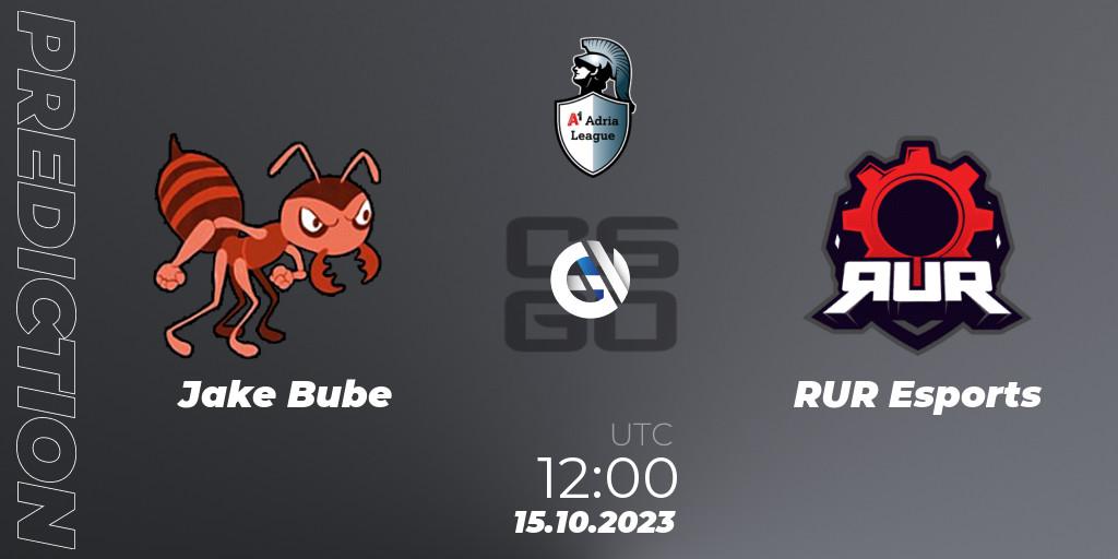 Jake Bube contre RUR Esports : prédiction de match. 15.10.2023 at 12:00. Counter-Strike (CS2), A1 Adria League Season 12