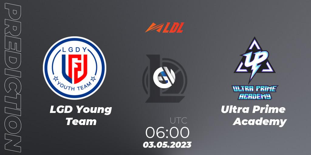 LGD Young Team contre Ultra Prime Academy : prédiction de match. 03.05.2023 at 06:00. LoL, LDL 2023 - Regular Season - Stage 2