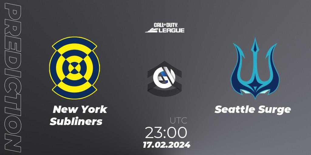 New York Subliners contre Seattle Surge : prédiction de match. 17.02.2024 at 23:00. Call of Duty, Call of Duty League 2024: Stage 2 Major Qualifiers