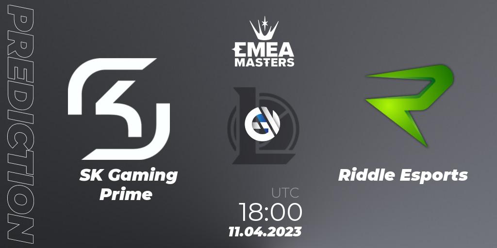 SK Gaming Prime contre Riddle Esports : prédiction de match. 11.04.2023 at 18:00. LoL, EMEA Masters Spring 2023 - Group Stage