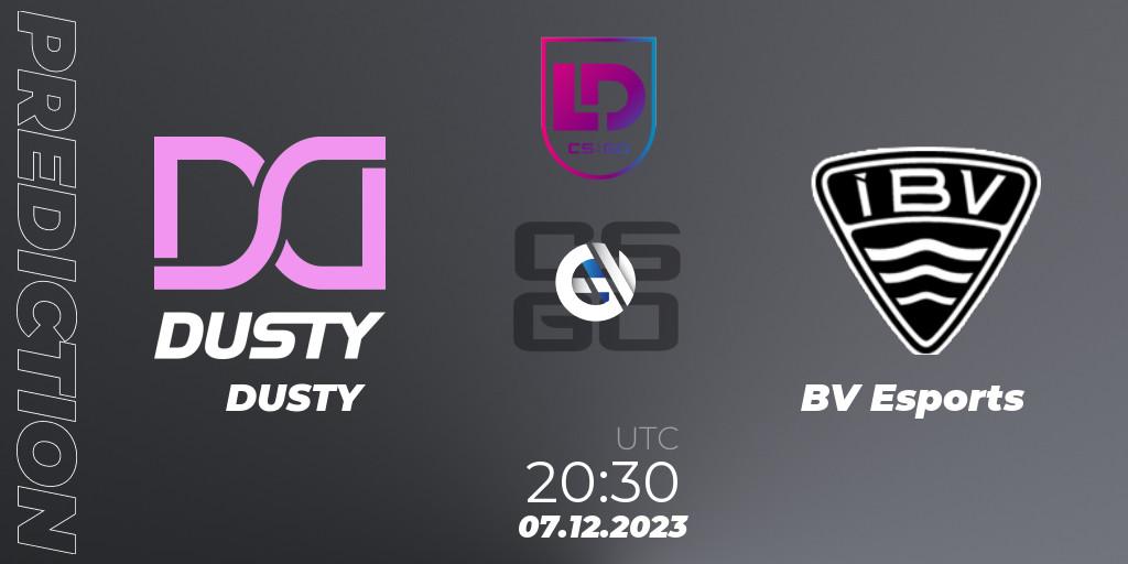DUSTY contre ÍBV Esports : prédiction de match. 07.12.2023 at 21:30. Counter-Strike (CS2), Icelandic Esports League Season 8: Regular Season