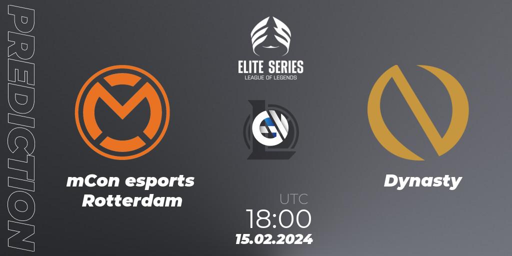 mCon esports Rotterdam contre Dynasty : prédiction de match. 15.02.24. LoL, Elite Series Spring 2024