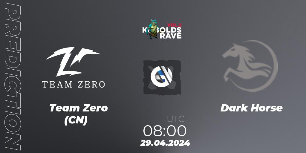 Team Zero (CN) contre Dark Horse : prédiction de match. 29.04.2024 at 08:00. Dota 2, Cringe Station Kobolds Rave 2