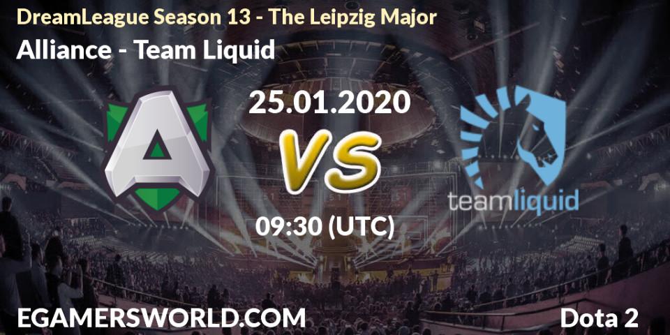 Alliance contre Team Liquid : prédiction de match. 25.01.20. Dota 2, DreamLeague Season 13 - The Leipzig Major