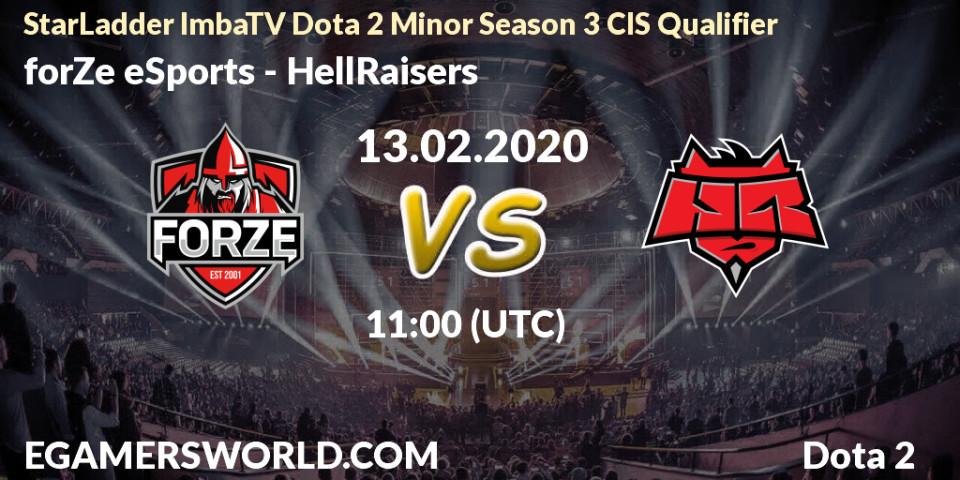 forZe eSports contre HellRaisers : prédiction de match. 13.02.20. Dota 2, StarLadder ImbaTV Dota 2 Minor Season 3 CIS Qualifier