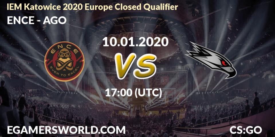ENCE contre AGO : prédiction de match. 10.01.20. CS2 (CS:GO), IEM Katowice 2020 Europe Closed Qualifier