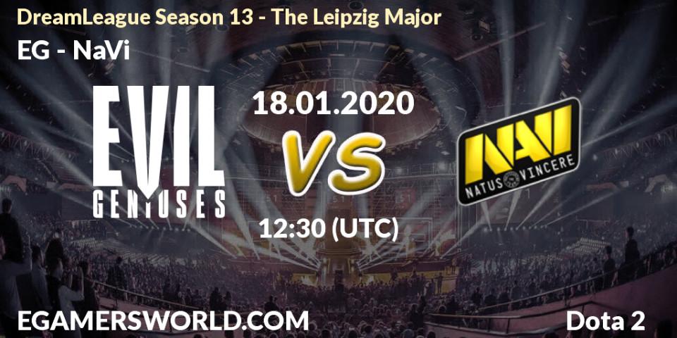 EG contre NaVi : prédiction de match. 18.01.20. Dota 2, DreamLeague Season 13 - The Leipzig Major