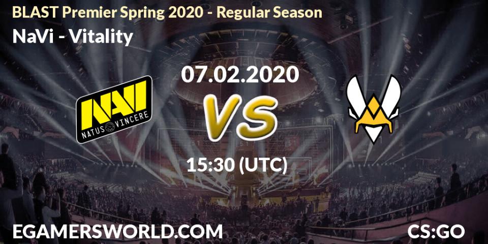 NaVi contre Vitality : prédiction de match. 07.02.20. CS2 (CS:GO), BLAST Premier Spring Series 2020: Regular Season