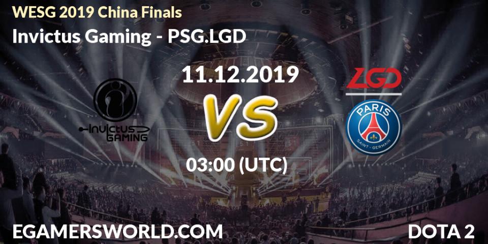 Invictus Gaming contre PSG.LGD : prédiction de match. 11.12.19. Dota 2, WESG 2019 China Finals