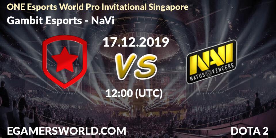 Gambit Esports contre NaVi : prédiction de match. 17.12.19. Dota 2, ONE Esports World Pro Invitational Singapore