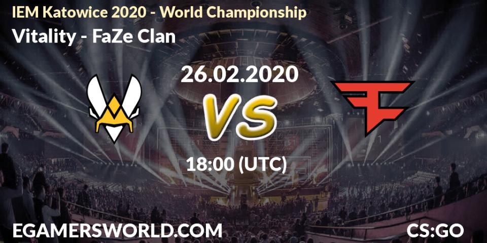 Vitality contre FaZe Clan : prédiction de match. 26.02.20. CS2 (CS:GO), IEM Katowice 2020 