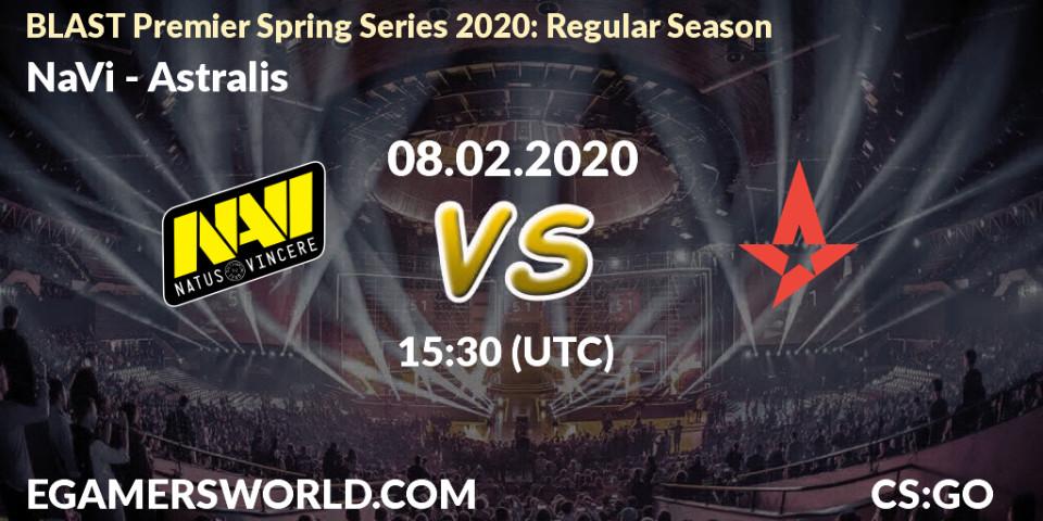 NaVi contre Astralis : prédiction de match. 08.02.20. CS2 (CS:GO), BLAST Premier Spring Series 2020: Regular Season