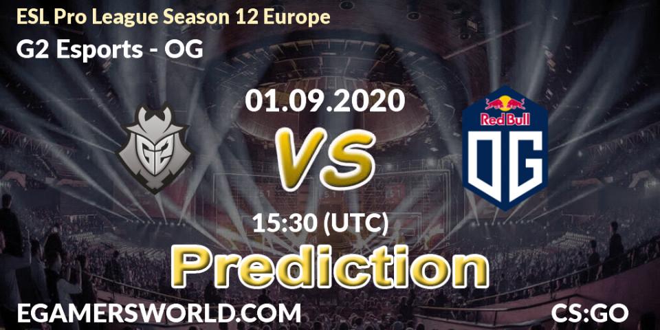 G2 Esports contre OG : prédiction de match. 01.09.20. CS2 (CS:GO), ESL Pro League Season 12 Europe