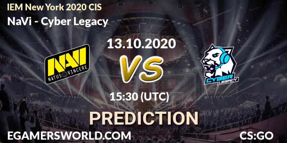 NaVi contre Cyber Legacy : prédiction de match. 13.10.20. CS2 (CS:GO), IEM New York 2020 CIS