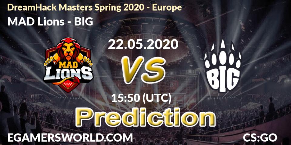 MAD Lions contre BIG : prédiction de match. 22.05.20. CS2 (CS:GO), DreamHack Masters Spring 2020 - Europe