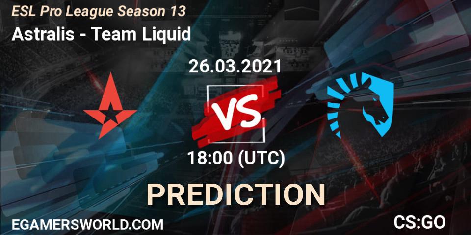 Astralis contre Team Liquid : prédiction de match. 26.03.21. CS2 (CS:GO), ESL Pro League Season 13