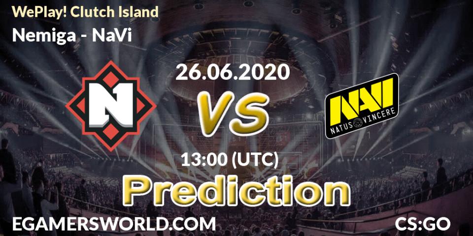 Nemiga contre NaVi : prédiction de match. 26.06.20. CS2 (CS:GO), WePlay! Clutch Island