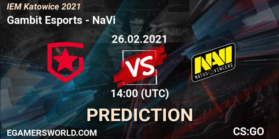 Gambit Esports contre NaVi : prédiction de match. 26.02.21. CS2 (CS:GO), IEM Katowice 2021