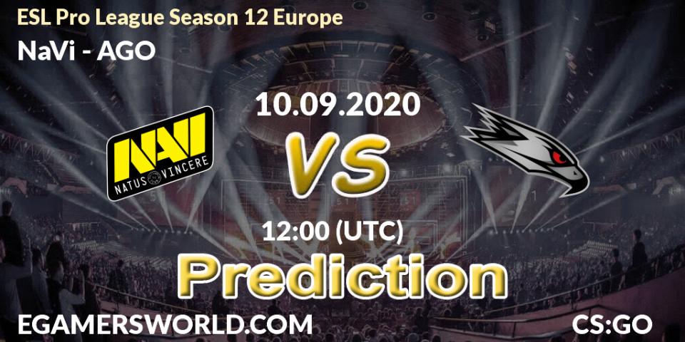 NaVi contre AGO : prédiction de match. 10.09.20. CS2 (CS:GO), ESL Pro League Season 12 Europe