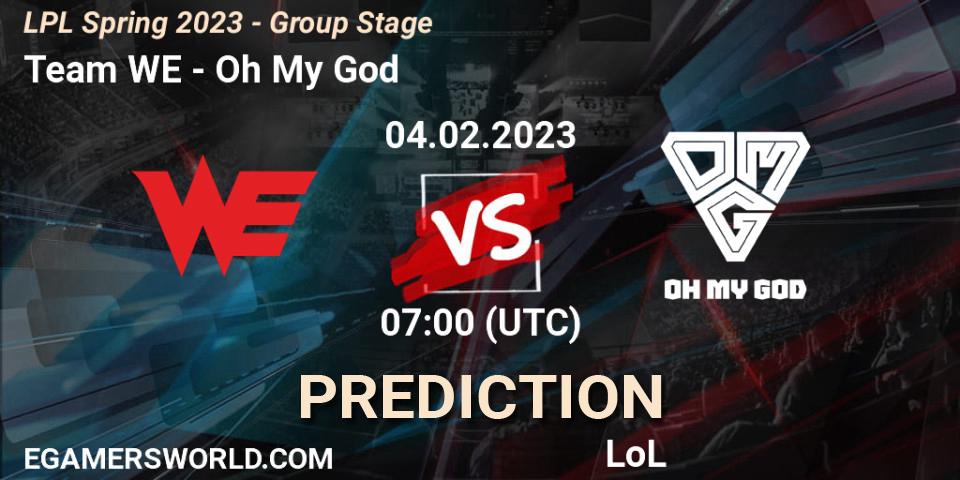 Team WE contre Oh My God : prédiction de match. 04.02.23. LoL, LPL Spring 2023 - Group Stage