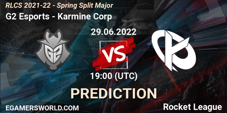 G2 Esports contre Karmine Corp : prédiction de match. 29.06.22. Rocket League, RLCS 2021-22 - Spring Split Major